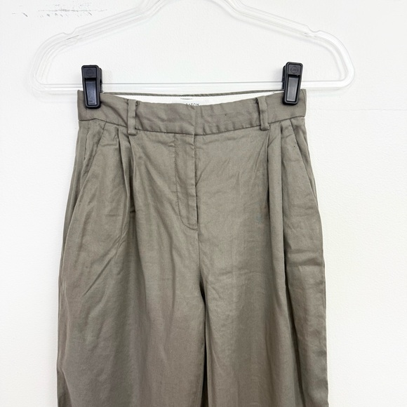 Aritzia Babaton Armstrong High Waist Tailored Trousers Olive Green Size 00 - Picture 3 of 6